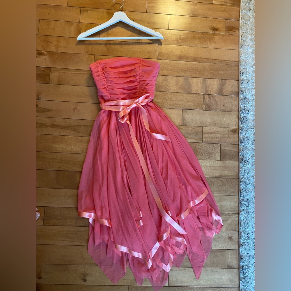 BARI JAY Pink Midi Strapless Dress - Size M - Like New